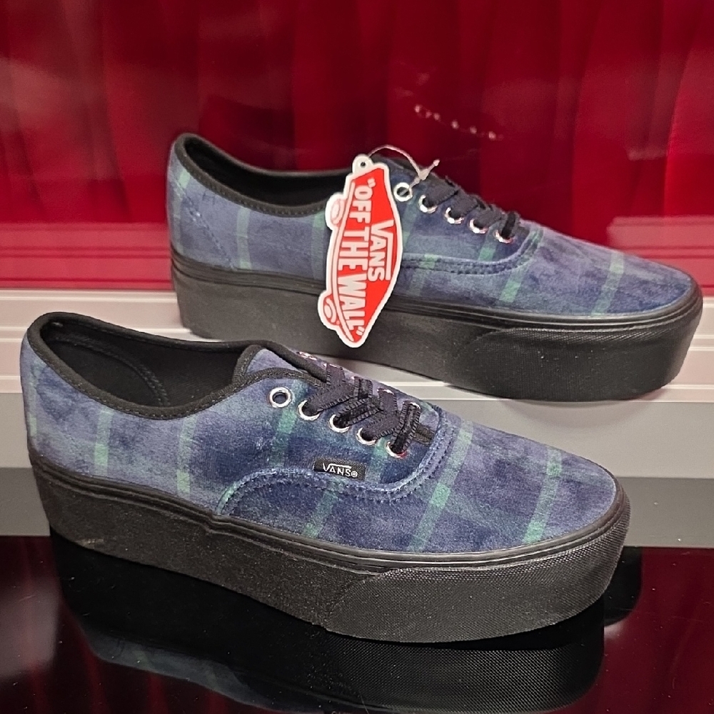 Vans Authentic Stacked – Velvet Plaid Green/Black – Men’s 8.0 / Women’s 9.5